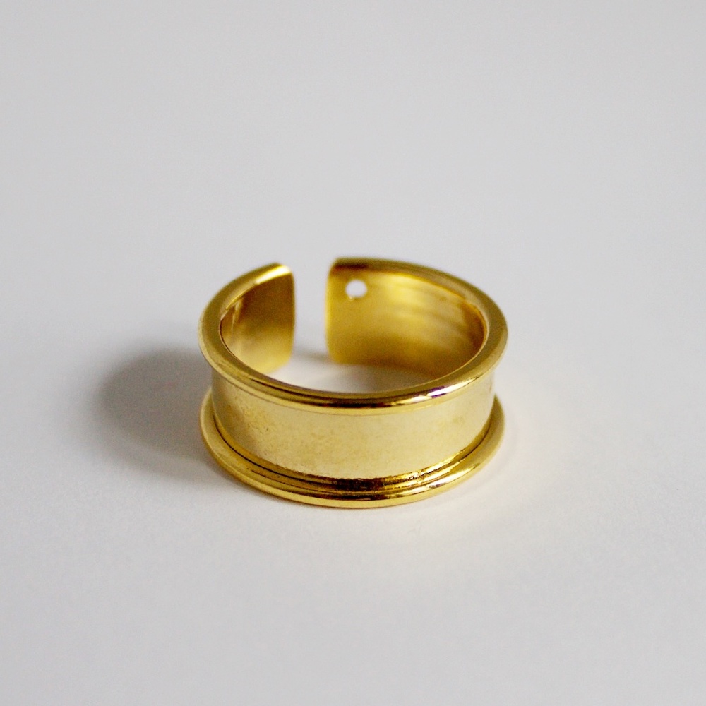 Cigar band Gold Ring 24k plated